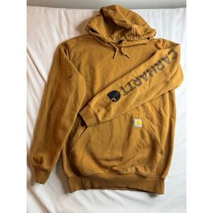 Carhartt Loose Fit Hooded Sweatshirt Mustard Yellow Size S TS6022M
